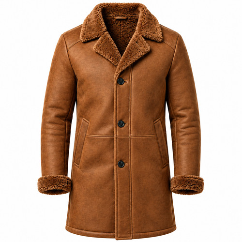 Men brown shearling leather - men's,
