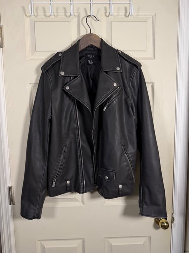 Men black faux leather - leather, biker